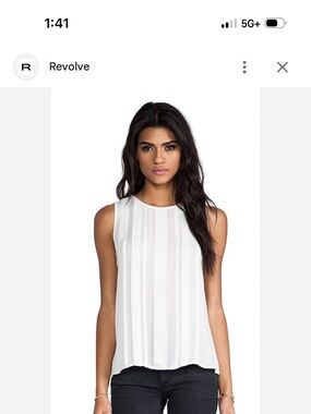 NWT Joie Sleeveless Pleated Tank Top in Porcelain White